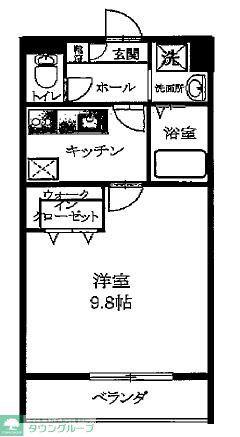 キャピタル蒲生(1K/1階)の間取り写真
