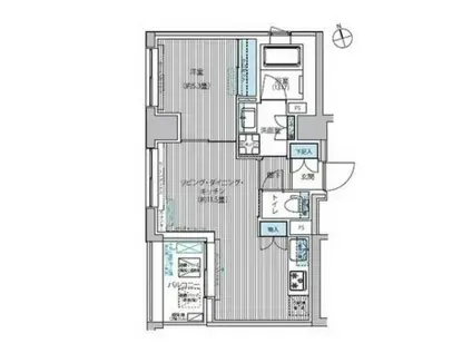 RODIA日本橋茅場町(1LDK/3階)の間取り写真