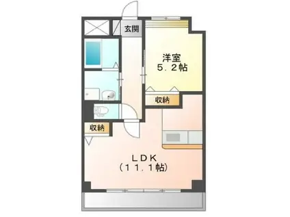 アーバンライフ松島(1LDK/2階)の間取り写真