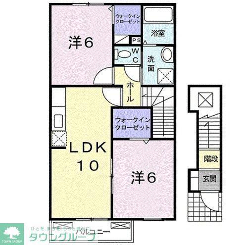 リバーサイドグリーン(1LDK/2階)の間取り写真