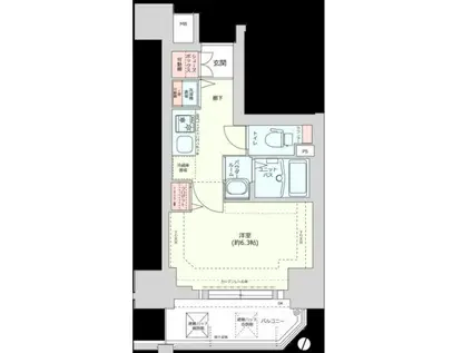 レゲスタ神戸ガーデンパレス(1K/8階)の間取り写真