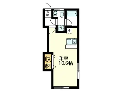 ディアコート(ワンルーム/2階)の間取り写真