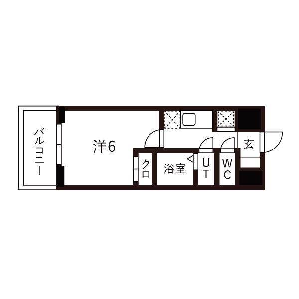 ワールドアイ大阪城イーストIII(1K/2階)の間取り写真