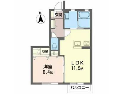 シャーメゾン寿町(1LDK/1階)の間取り写真