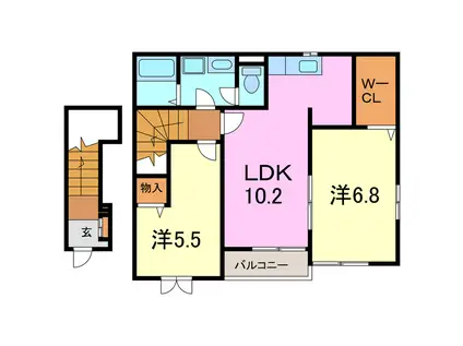エトワール(2LDK/2階)の間取り写真