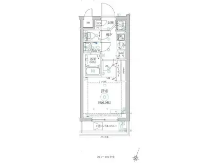 ベルシード横濱ウエストIV(1K/4階)の間取り写真
