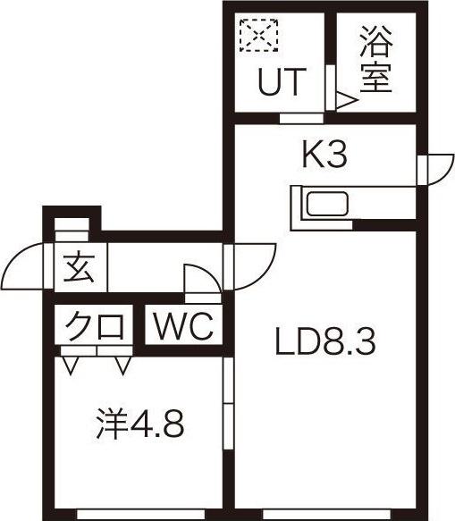 CUBE16(1LDK/4階)の間取り写真
