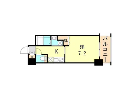 レジデンス神戸グルーブHARBORウエスト(1K/2階)の間取り写真