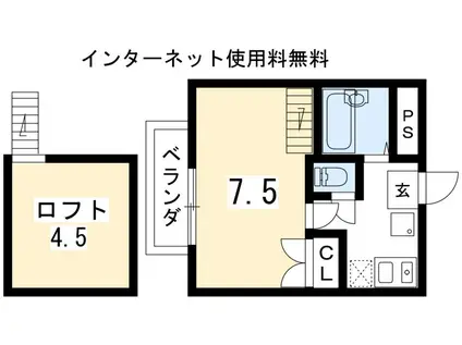 エクセレント北白川(1K/1階)の間取り写真