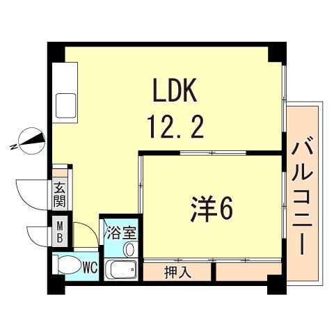 セオ・コート潤和(1LDK/3階)の間取り写真