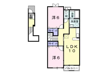 ソフィア(2LDK/2階)の間取り写真