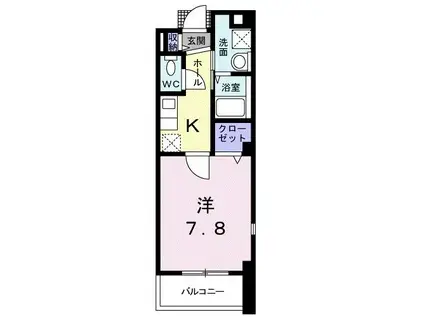 フェリス ウラタ(1K/1階)の間取り写真