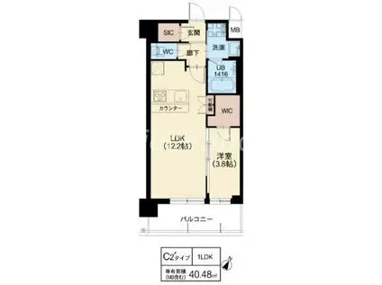 スプランディッド弁天町(1LDK/3階)の間取り写真