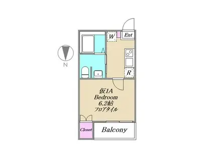 アーバンリーフ小岩(1K/1階)の間取り写真