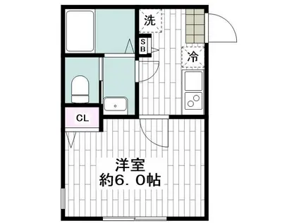 ヒルズ追浜(1K/1階)の間取り写真