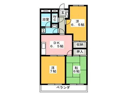 中村レジデンス(3DK/3階)の間取り写真