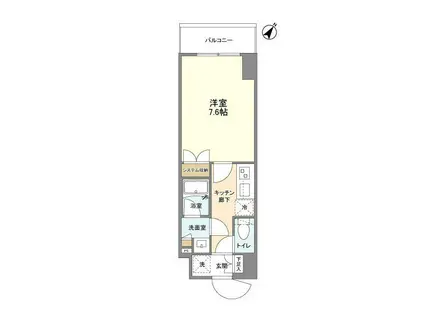 ブランシエスタ浅草千束(1K/6階)の間取り写真