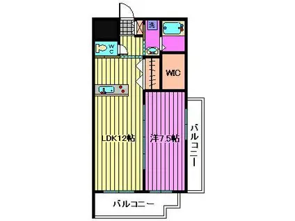 DOMINO STELLA RESIDENCE(1LDK/2階)の間取り写真