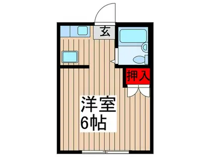 サンアベニュー北浦和(ワンルーム/2階)の間取り写真