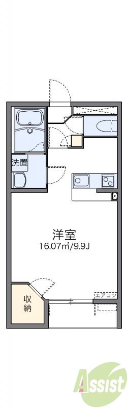 レオネクストキッショー3(1K/2階)の間取り写真