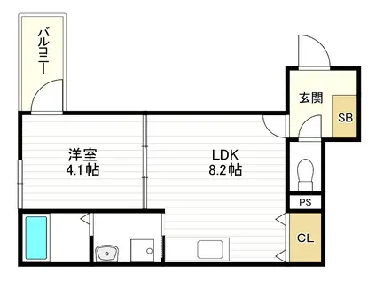 センチュリー昭和町(1LDK/2階)の間取り写真