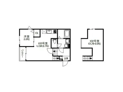 LA VISTA(1LDK/1階)の間取り写真