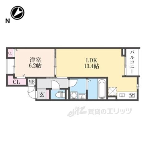 クオーレ Ⅲ(1LDK/2階)の間取り写真