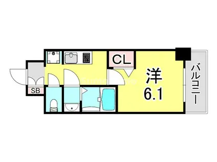 エステムコート神戸グランスタイル(1K/11階)の間取り写真