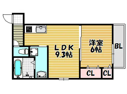 マノワール八番(1LDK/3階)の間取り写真