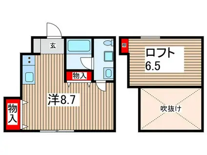 アクセスコートVIII(ワンルーム/1階)の間取り写真