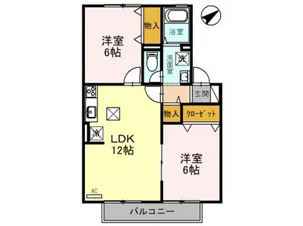 カッセル1 守山市勝部1丁目(2LDK/2階)の間取り写真