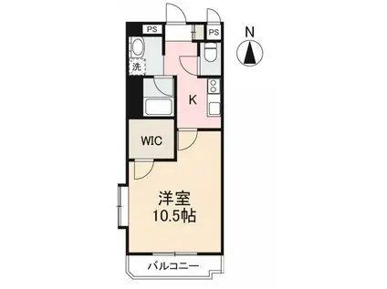 CREA(1K/2階)の間取り写真