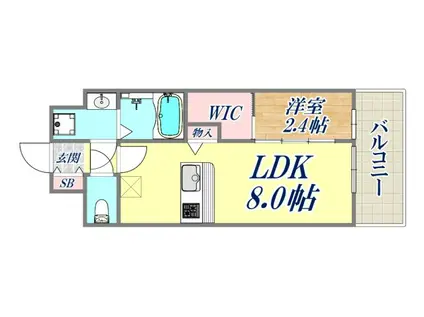 セレニテ元町アリエ(1LDK/15階)の間取り写真