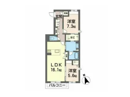 クレインIV(2LDK/2階)の間取り写真