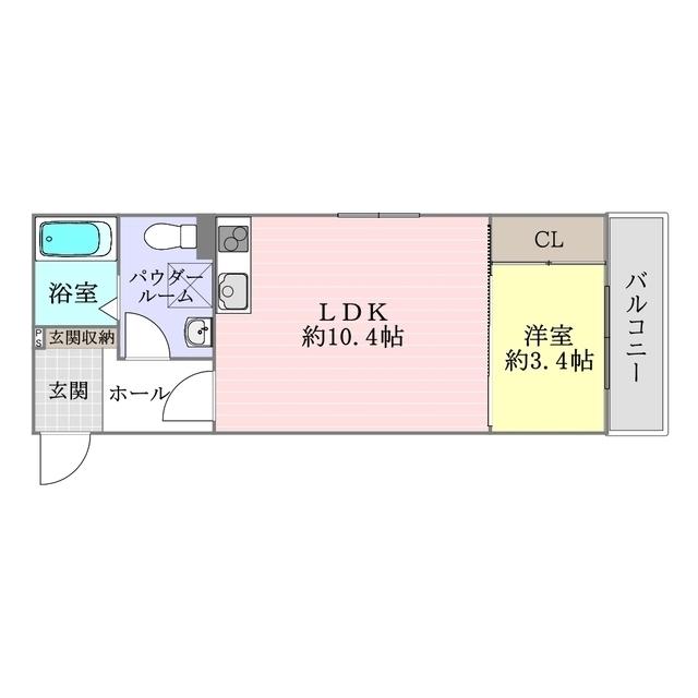シュライン(1LDK/2階)の間取り写真