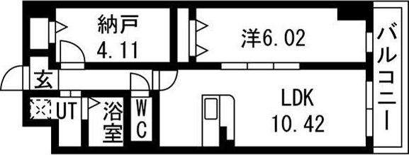 アーバンパーク新大阪(1SLDK/6階)の間取り写真