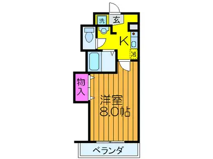 Mプラザ津田駅前10番館(1K/2階)の間取り写真