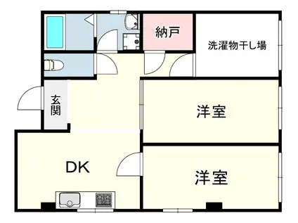 マルイマンション(2DK/6階)の間取り写真