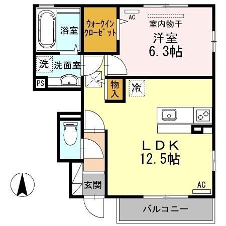 クレールコート(1LDK/1階)の間取り写真