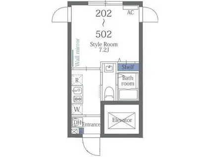 ヴァンテジオ両国(1K/3階)の間取り写真