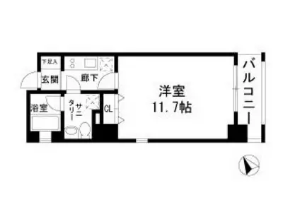 ティノ汐留(1K/5階)の間取り写真