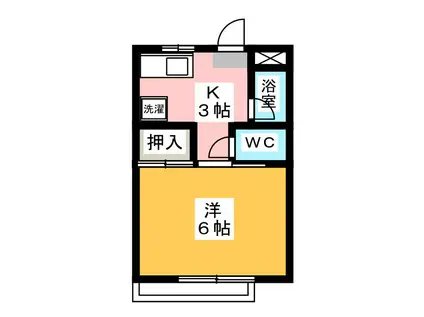 フォーブル御小柴(1K/2階)の間取り写真