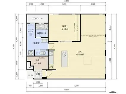 アヴェニール戸田(1LDK/6階)の間取り写真