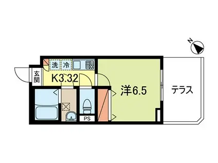 京王井の頭線 下北沢駅 徒歩10分 3階建 築10年(1K/1階)の間取り写真