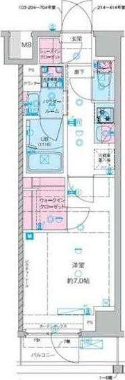 GENOVIA池袋本町(1K/2階)の間取り写真