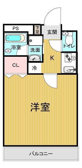 ピアグロリア奥田(1K/1階)の間取り写真