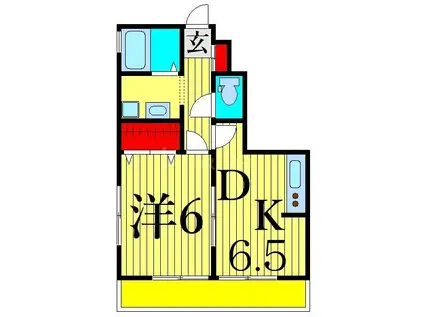 リブェール(1DK/3階)の間取り写真