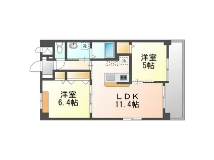 SAINTHEIM 仁(2LDK/2階)の間取り写真