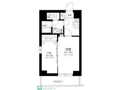 音楽マンション セレナーデ東長崎(2K/5階)の間取り写真