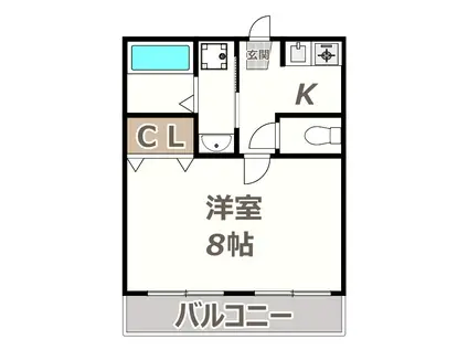 メトロ西田辺(1K/4階)の間取り写真